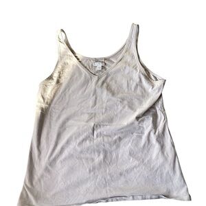 J.jill Women's Cream V-neck Tank Top size XL